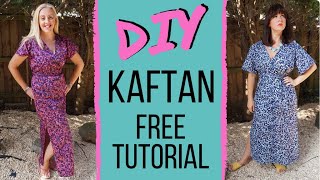 Quick  Easy Kaftan Tutorial  Perfect Summer Kaftan DIY  No Pattern Needed [upl. by Morette311]