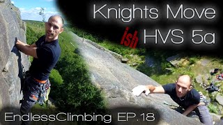 Ep18  Trad Climbing  Knights Move HVS 5a  Burbage North [upl. by Chemarin]