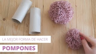 Como hacer POMPONES de LANA FÁCIL y RÁPIDO  La MEJOR forma de hacer POMPONES [upl. by Griffy]