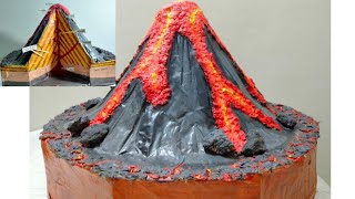 How To Make Volcano Model For School Project  Inside Of Volcano  Simple And Easy Projects [upl. by Esorbma]