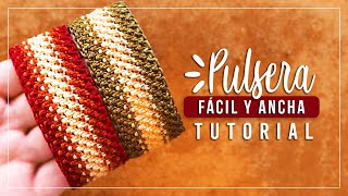 Cómo hacer pulsera de hilo fácil y ancha 12✨ Paso a Paso  DIY Macrame Friendship Bracelet [upl. by Damien]