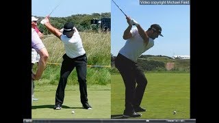 Jon Rahm golf swing  Long Iron faceon amp downtheline July 2017 [upl. by Ruyam]