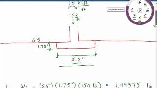 Calculating bearing pressure for foundation with moment load  shallow foundation design Example 4 [upl. by Atikihs]