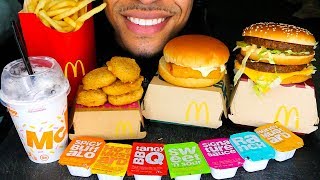 ASMR MCDONALDS CHICKEN NUGGETS MUKBANG OREO MCFLURRY FILLET FISH BIG MAC FRIES EATING SHOW SOUNDS [upl. by Flossy]