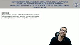 STJ INFO 834 paternidade socioafetiva e adoção [upl. by Lilith]