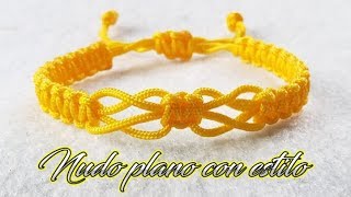 COMO HACER ESTA HERMOSA PULSERA DE HILO NUDO PLANO  TUTORIAL DIY [upl. by Berke]