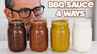 Making Homemade BBQ Sauce 4 Ways » Sweet  Vinegar  Mustard  White [upl. by Daughtry277]