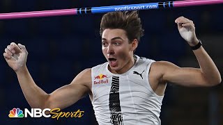 Mondo Duplantis breaks WORLD RECORD with 615m pole vault in Rome  NBC Sports [upl. by Zeralda]