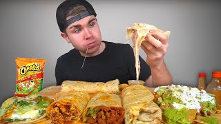 Cheesy Mexican Food Mukbang Round 2 Burritos Loaded Tostada Fish Taco [upl. by Notsuj496]