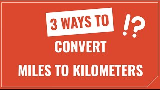 How to Convert Miles to Kilometers mi to km [upl. by Kcim782]