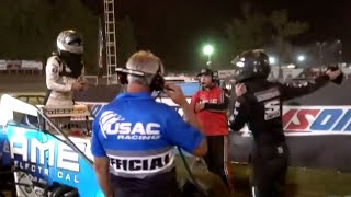 Tempers Flare After Checkered Flag During USAC Indiana Sprint Week [upl. by Puklich]