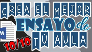 Cómo hacer un ENSAYO en Word✨  Qué es el ensayo🤯 Partes de un ensayo💨 El mejor de clases 💓🙌🏽🏃🏽‍♀️ [upl. by Haida]