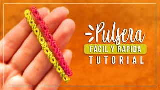 Cómo hacer pulsera de hilo fácil y rápida 21✨ Paso a Paso  DIY Macrame Friendship Bracelet [upl. by Llehsim675]