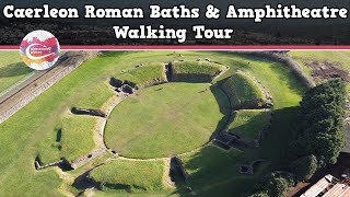 CAERLEON ROMAN BATHS amp AMPHITHEATRE WALES  Walking Tour  Pinned on Places [upl. by Aihppa]