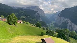 Train from Lauterbrunnen to Wengen Switzerland 202206 [upl. by Brechtel]