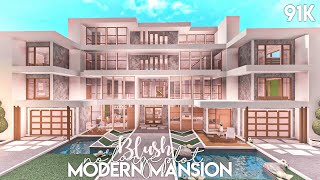 Blush Modern Mansion no large plot  Bloxburg Build [upl. by Leeke19]