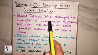 TOLMAN THEORY OF LEARNING [upl. by Ennyroc]