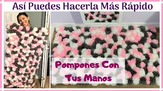 ALFOMBRA DE POMPONES De Lana  Hecha Con Las Manos [upl. by Durham174]