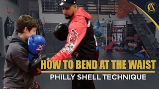 Boxing  How to Bend at the waist  Philly Shell Technique  Boxing secrets [upl. by Imre679]