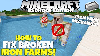 Minecraft Bedrock How To Fix Your BROKEN IRON FARMS Tutorial MCPE PC Xbox PS4 [upl. by Samau]