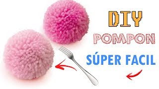 COMO HACER UN POMPON DE LANA CON UN TENEDOR [upl. by Evod]