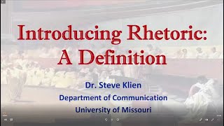 Introduction to Rhetoric A Definition [upl. by Allerbag957]