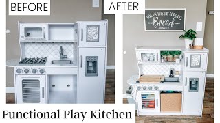 Turning Our Play Kitchen Into A FUNCTIONAL Kitchen  The Process amp Full Tour [upl. by Crain]