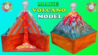 How to make Volcano Model for School  College Project  Science Fair  DIY Volcano Model [upl. by Annaj896]