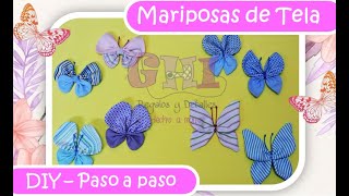 MARIPOSAS DE TELA 4 DISEÑOS PASO A PASO [upl. by Annuaerb]