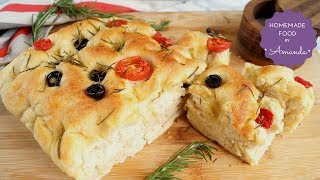 How to Make Focaccia Bread by Hand in 5 Easy Steps  Homemade Food by Amanda [upl. by Venable]