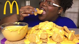 CHEESY 50 PIECES MCDONALDS CHICKEN NUGGETS 먹방 MUKBANG 맥도날드 치킨 너겟 [upl. by Kimmel]