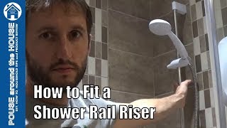 How to fit a shower rail riser bracket Shower head bracket holder install [upl. by Skolnik737]