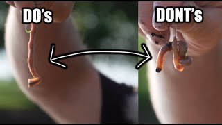 How to Hook a Worm for Fishing Fishing Tip [upl. by Christianna]