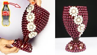 How to Make A Flower Vase At Home  Plastic Bottle Flower Vase  Home decor ideas [upl. by Dardani]