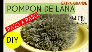 Como hacer POMPON DE LANA GRANDE paso a paso  Tutorial 😎 DIY [upl. by Arleyne]