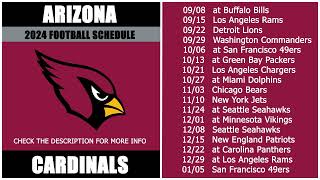 2024 Arizona Cardinals Football Schedule [upl. by Nylime836]