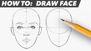 How To Draw Face  Easy Beginner Proportion Tutorial [upl. by Seek562]