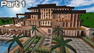 Bloxburg Modern Luxury Mansion Speedbuild Part 15 Exterior [upl. by Atinehs]