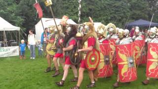 Roman Reenactment at the Amphitheatre in Caerleon Marching In [upl. by Garrity]