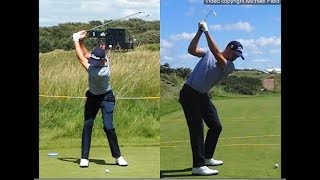 Justin Thomas golf swing  Long Iron faceon amp downtheline July 2017 [upl. by Rosinski]