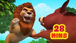 The Lion and the Boar Story  Kids Moral Stories Collection  Infobells [upl. by Mcintosh]