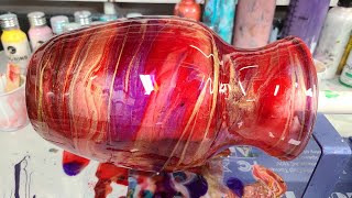 Easy and GORGEOUS transparent glass resin vase  epoxy art on a vase with Jupiter colors [upl. by Aicener]