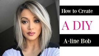 How to Create a DIY Aline Bob cut [upl. by Ynaffets]