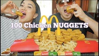 McDonalds 100 Chicken NUGGETS Challenge  Mukbang QampA  SASVlogs [upl. by Llehsyt322]