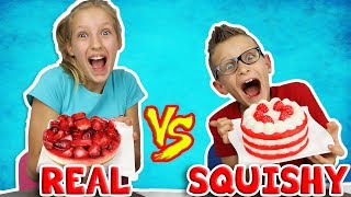 SQUISHY FOOD vs REAL FOOD Challenge [upl. by Onurb]