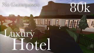 80K No Gamepasses Luxury Hotel  Bloxburg Speedbuild [upl. by Ardnasil]